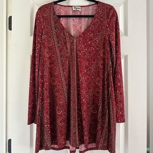 Show Me Your MuMu Red Paisley Long Sleeve Dress